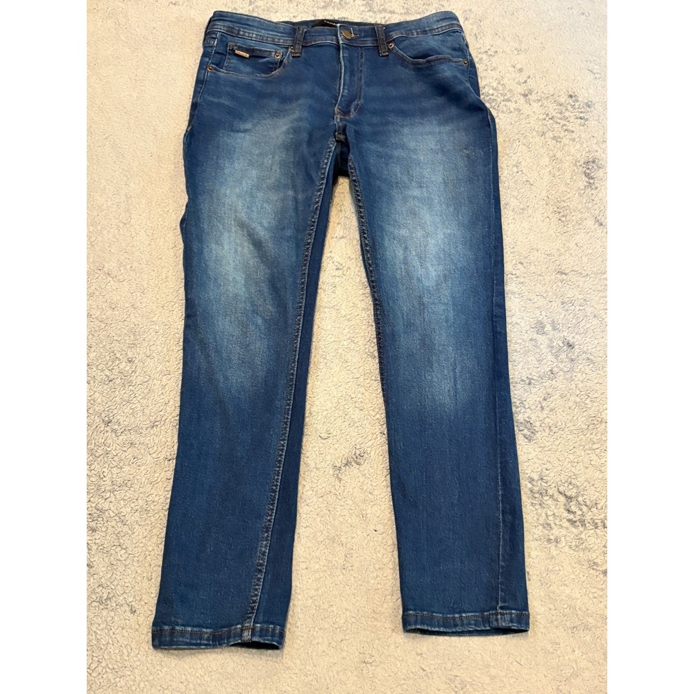 Tahari Jeans Womens 32 Slim Ankle Stretch Blue Denim Medium Wash Casual